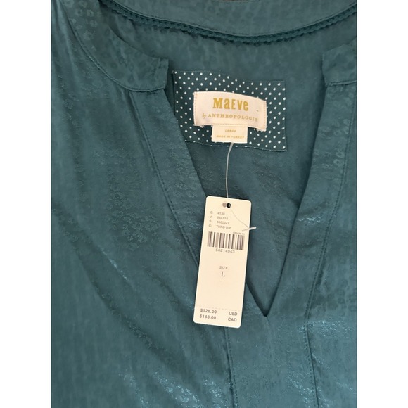 Anthropologie Maeve Tania Dress Green Leopard Print Size Large Brand New Preppy - Picture 3 of 8